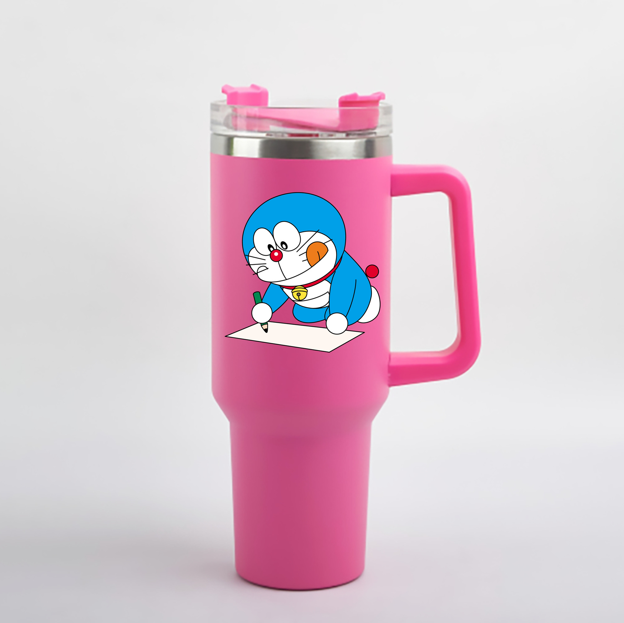 （画像用） ドラえもん Doraemon 1200mL車用タンブラー - クリスタルステッカー（プラスチックストロー付き）